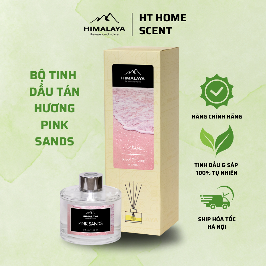 Bộ tinh dầu tán hương Himalaya Pink Sands hương thiên nhiên tươi mát, nhọt ngào loại 75ml/150ml