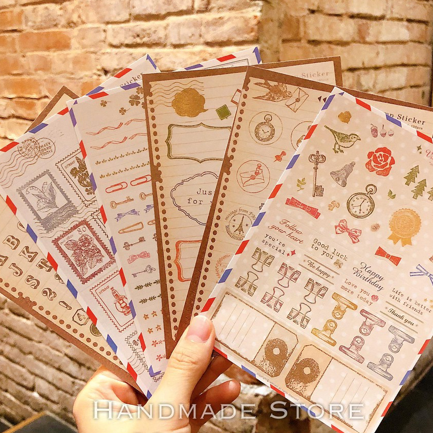 Set 6 tấm Sticker Vintage