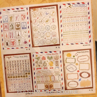Set 6 tấm Sticker Vintage