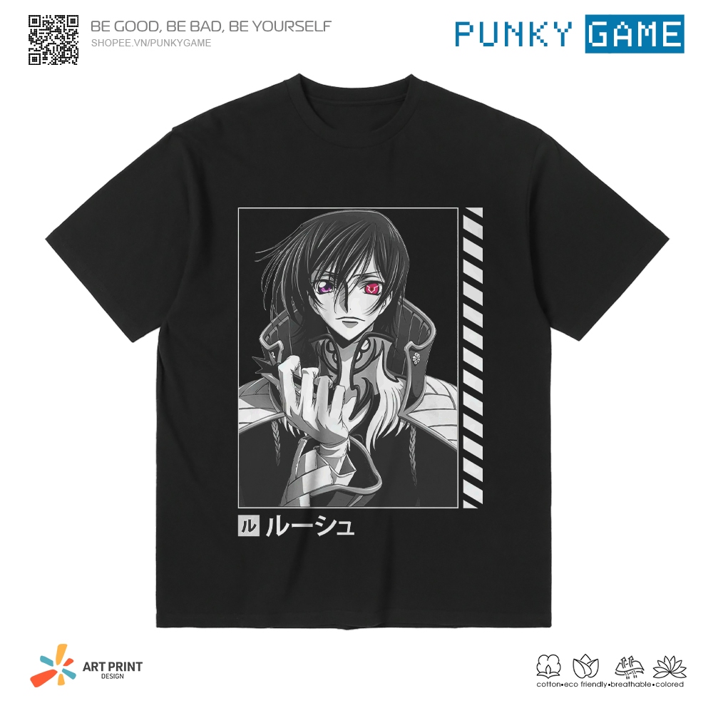 Áo thun Unisex Code Geass Lelouch Lamperouge Cotton 100% ngắn tay