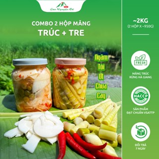 Combo 2 hộp: 1 măng tre + 1 măng trúc Ngâm Tỏi Ớt Hà Giang