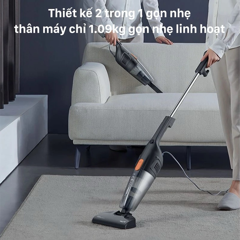 Máy hút bụi cầm tay Deerma DX115C, Máy hút bụi 2 trong 1, Hàng chính hãng bảo hành 12 tháng