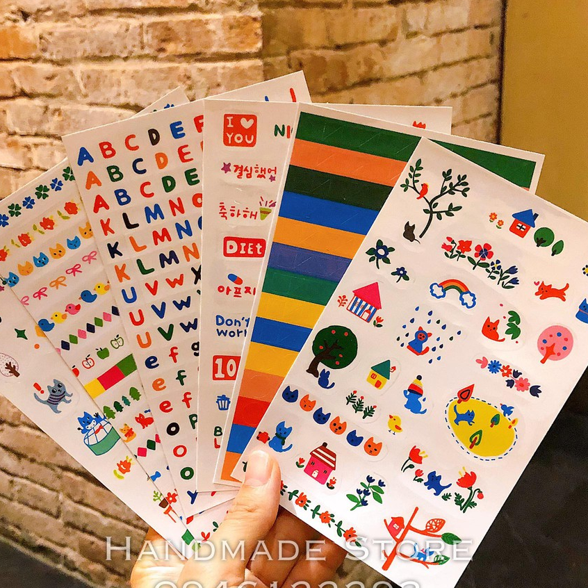 Set 6 tấm Sticker hình + Chữ