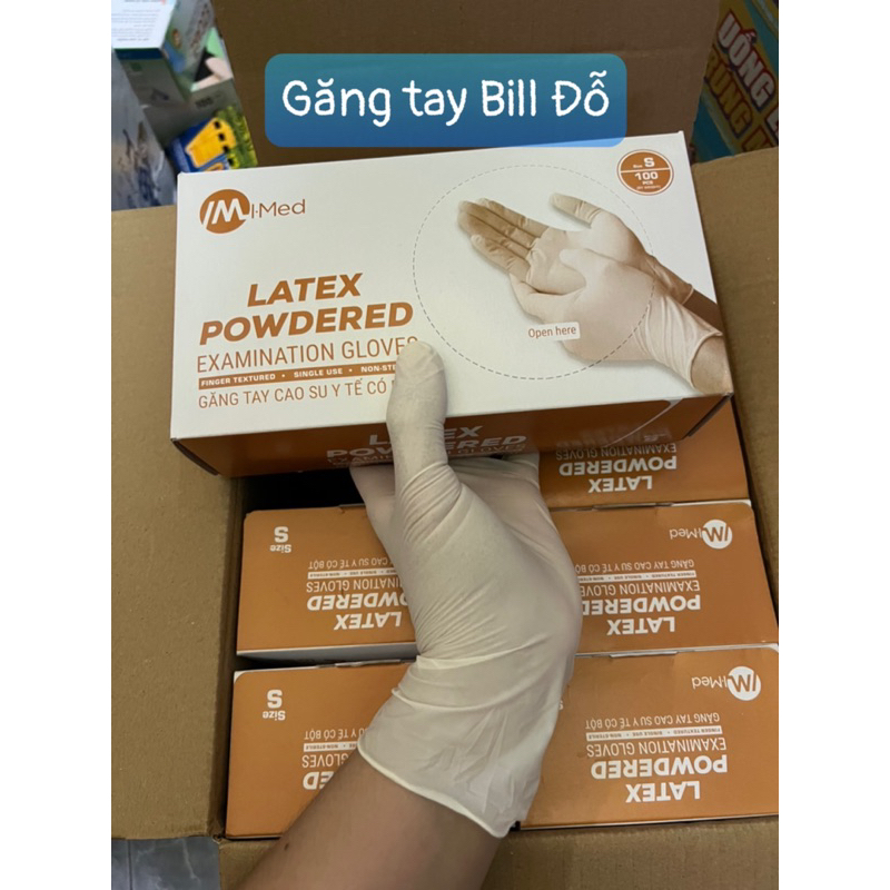 Găng tay cao su y tế CÓ BỘT IMED LATEX POWDERED EXAMINATION GLOVES 100 Cái/Hộp