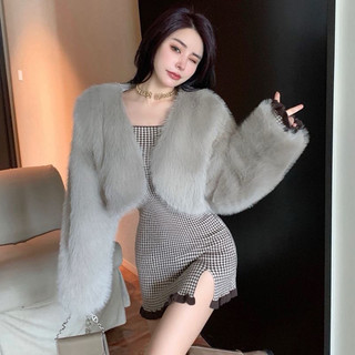 [Sẵn giao trước tết] Áo khoác lông sang chảnh CROTOP FORM BASIC, áo khoác lông dáng ngắn, áo khoác mùa đông xịn QC
