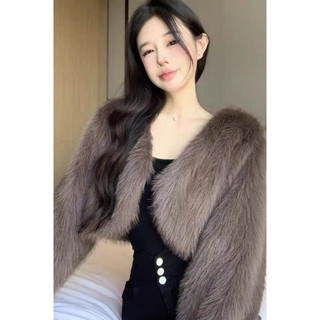 [Sẵn giao trước tết] Áo khoác lông sang chảnh CROTOP FORM BASIC, áo khoác lông dáng ngắn, áo khoác mùa đông xịn QC