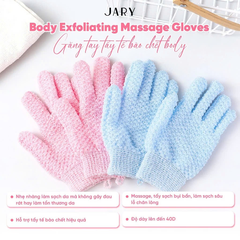 Găng Tay Tẩy Tế Bào Chết Toàn Thân Jary 40D Body Exfoliating Massage  / 10D Body Scrubber Gloves Hàn Quốc