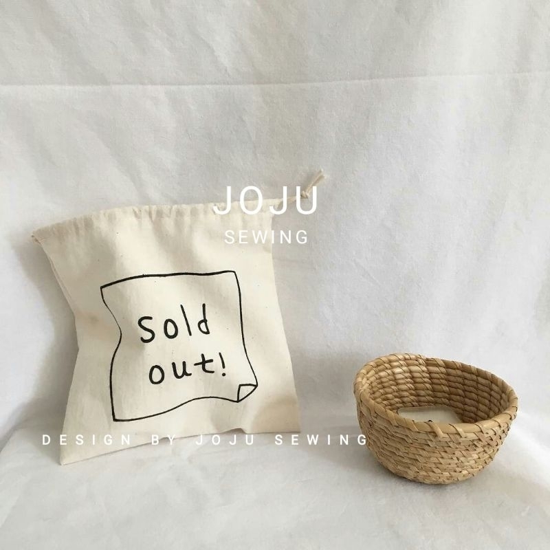 Túi Dây Rút MiNi In Sold Đựng Đồ Vải Canvas Trắng
