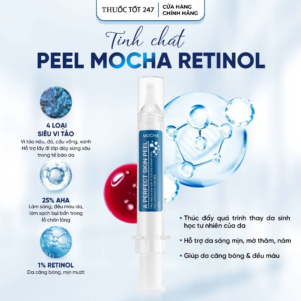 Peel da siêu vi tảo mix Retinol Mocha A Perfect Skin Peel chính hãng