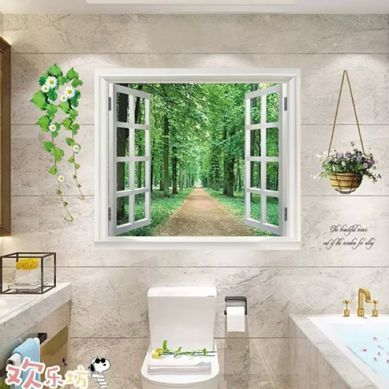 Decal dán tường khung cửa sổ