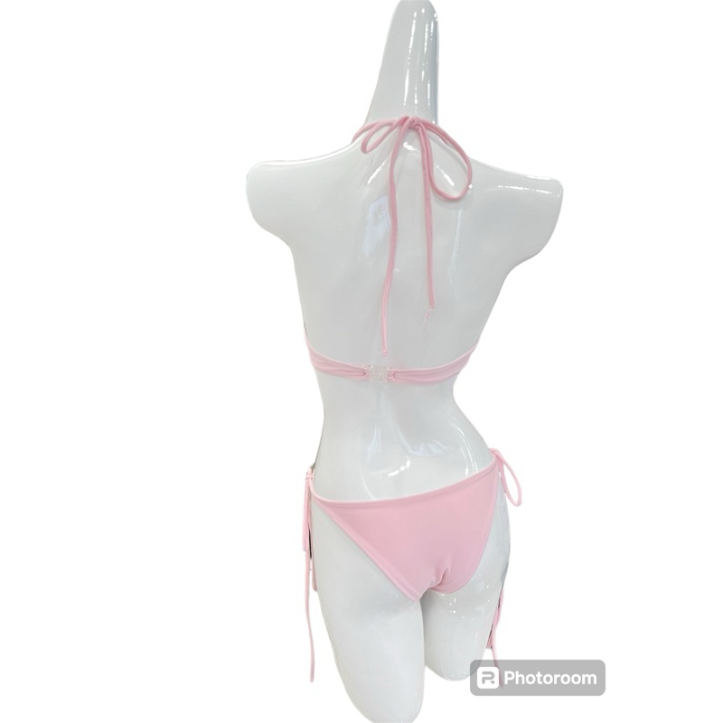 Bikini 2 Mảnh Nữ L&L BIKINI Dây Cột Cổ Nơ Ngực Gợi Cảm Freesize Màu Hồng Trắng Đi Biển - L02 | BigBuy360 - bigbuy360.vn