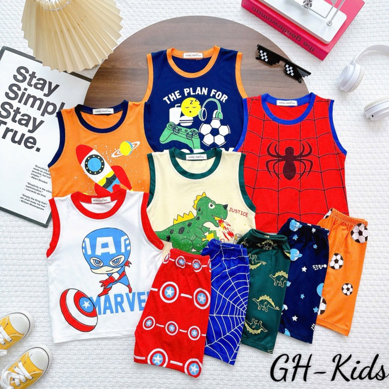 Bộ 3 lỗ thun lạnh hè CAO CẤP cho bé trai bé gái B146