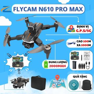 Flycam Mini Drone N610 Pro Max Camera 8K Định vị GPS 5.G, Động cơ không chổi than, Bay 25 Phút.