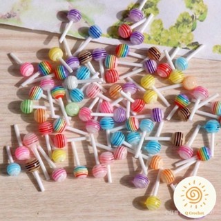 Set 3 charm kẹo mút mini đủ màu trang trí gấu bông