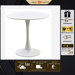 Bàn tròn Tulip YOLO mặt đá - gỗ, uống trà - quán cafe - ban công căn hộ chung cư khách sạn
