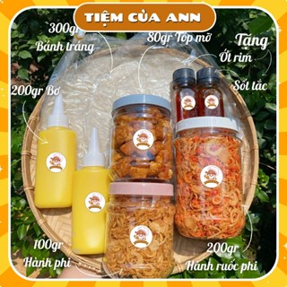 Combo Bánh Tráng Phơi Sương SIÊU GHIỀN, 300g Bánh Tráng, 300g Hành Ruốc Phi, 200g Bơ, 80gTóp Mỡ Tặng 1 Sốt Tắc,1 Ớt Rim