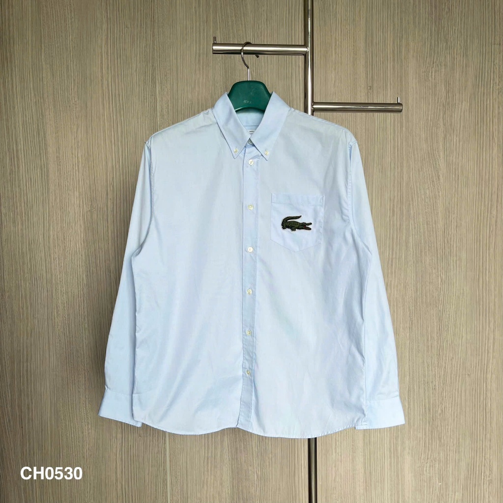 [Chính hãng] Áo sơ mi Unisex logo cá sấu to Lacoste dòng Asia fit CH0530 Authentic