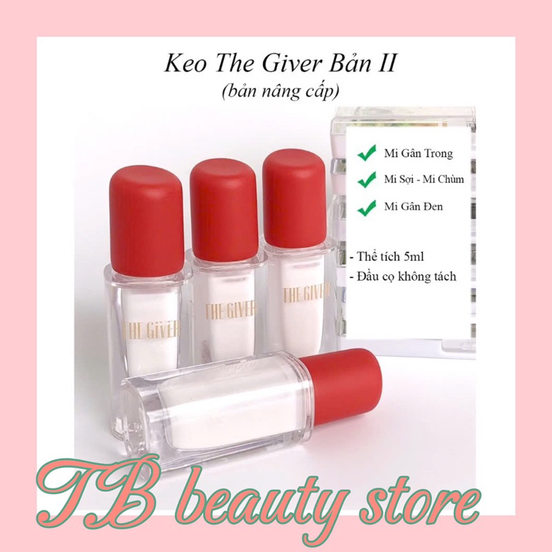 Keo dán mi The Giver bản II gắn mi giả mi gân trong mi chùm an toàn dễ sử dụng lông mi giả The Giver