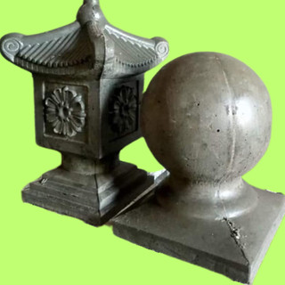 Khuôn đúc quả bóng, trang trí trụ rào, đầu cột đường kính bóng 20cm đế vuông 21cm chất liệu nhựa abs
