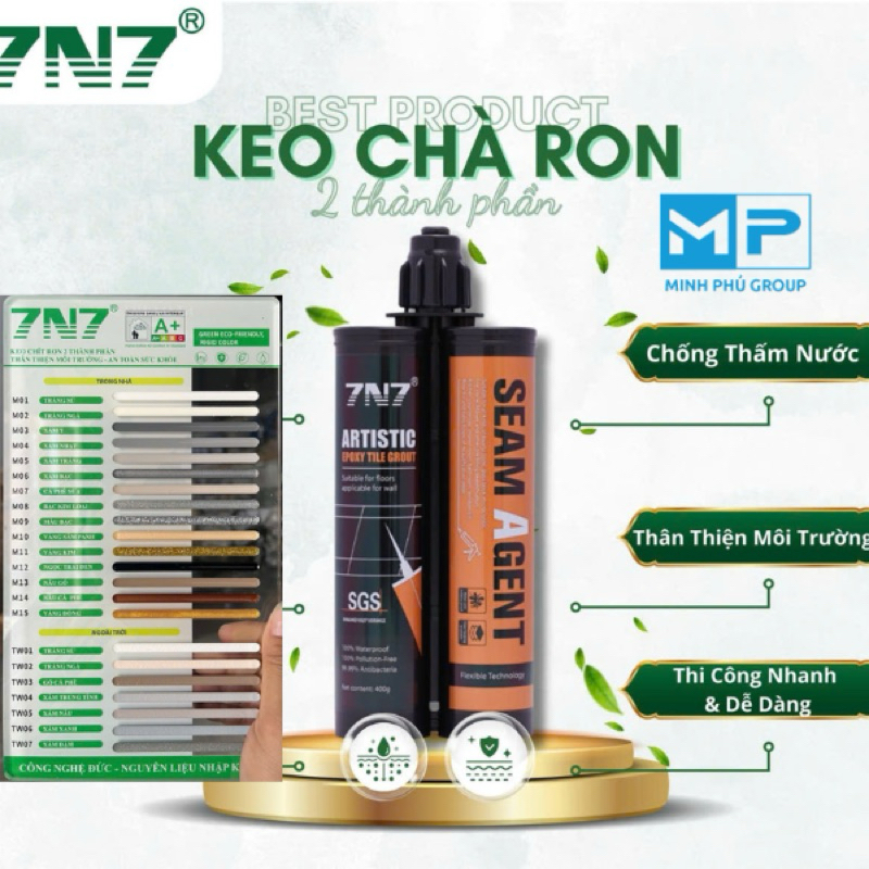 Keo Chà Ron AB Chống Thấm 2 Thành Phần - Keo Chít Mạch 7N7 400ml ( Chống Thấm- Bền Màu)