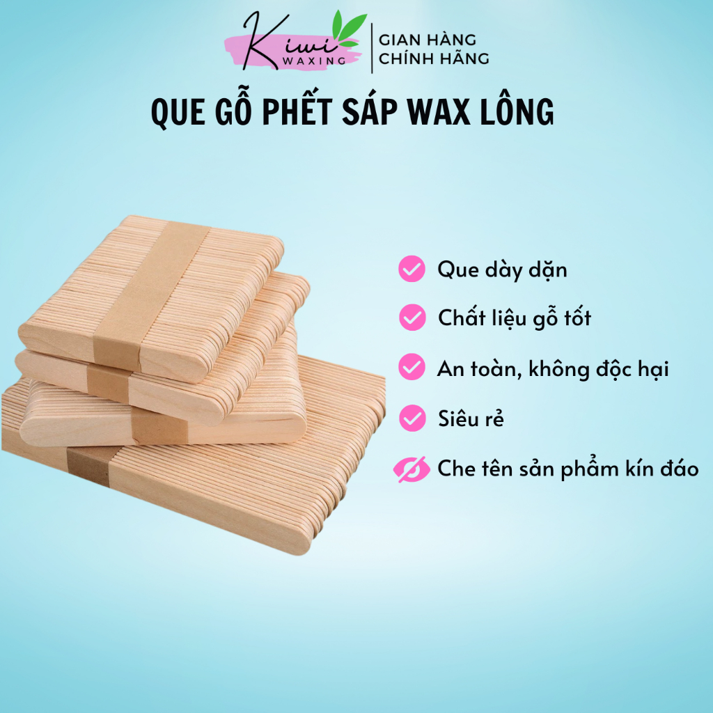 Bộ 5 Que Gỗ Phết Sáp Wax Lông chuyên dụng  KIWI WAXING quét sáp waxing tiện lợi