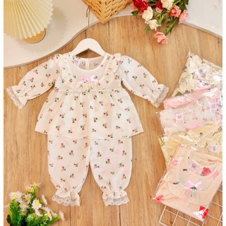 (3 bộ 3 màu 3 họa tiết khác nhau) Combo 3 Bộ Tay Dài  Xốp Gạo Bé (7-17kg)