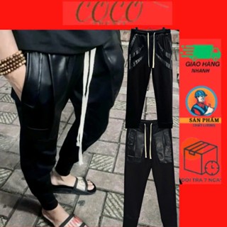 Quần Nỉ Chân Cua Jorgger Nam Bản Túi Phối Da Bo Cạp Chun Tàu Hoàn Thiện_Quần Nỉ Jorgger Fom Chuẩn Mix Khóa Titan