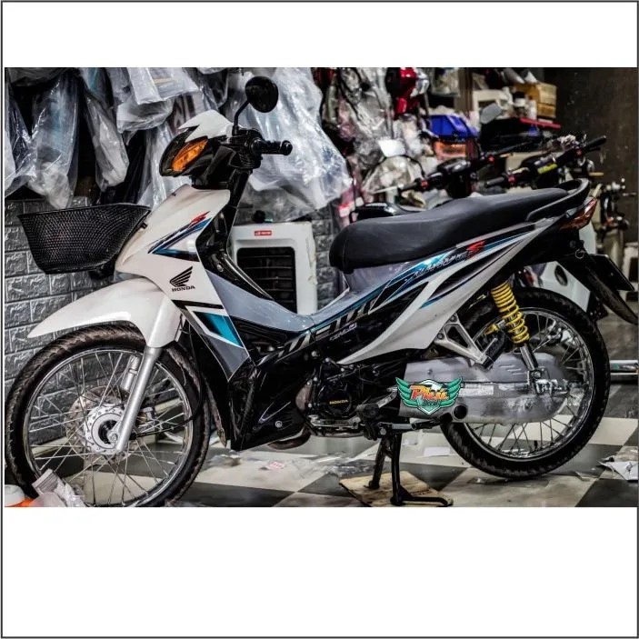 Tem rời Wave S Trắng đen xanh , in crom  (B) -1
