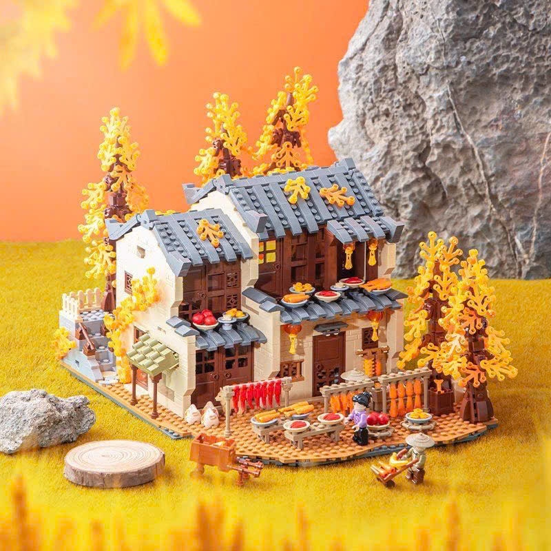 Đồ chơi lắp ráp building block LOZ mini mô hình nhà mùa thu