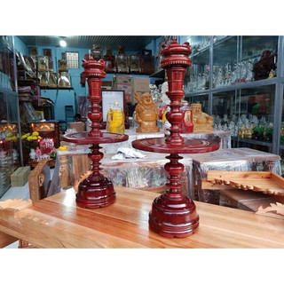 [Bán Rất Chạy] Cặp Chân Đèn Gỗ Xà Cừ Cao 60cm Hàng Đẹp Rẻ Nhất Thị Trường