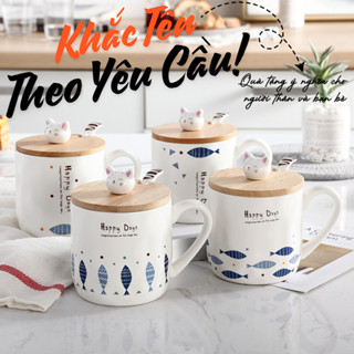 Cá nhân hoá cốc sứ Happy Day KHẮC TÊN theo yêu cầu làm SET QUÀ TẶNG người yêu, bạn thân, sinh nhật