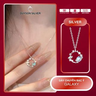 Dây chuyền bạc Ý Duyson Silver đính đá mặt trăng Moonstone, vòng cổ nữ ngân hà Galaxy [DCXK51]