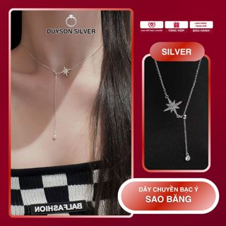 Dây chuyền bạc Ý 925 hình bông tuyết dây rút Duyson Silver, Vòng cổ nữ kiểu dáng choker [DCXK49]