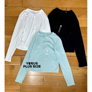 [virusplussize]áo cardigan un1 mỏng nhẹ thanh lịch chất thun gân co giản tốt bigsize