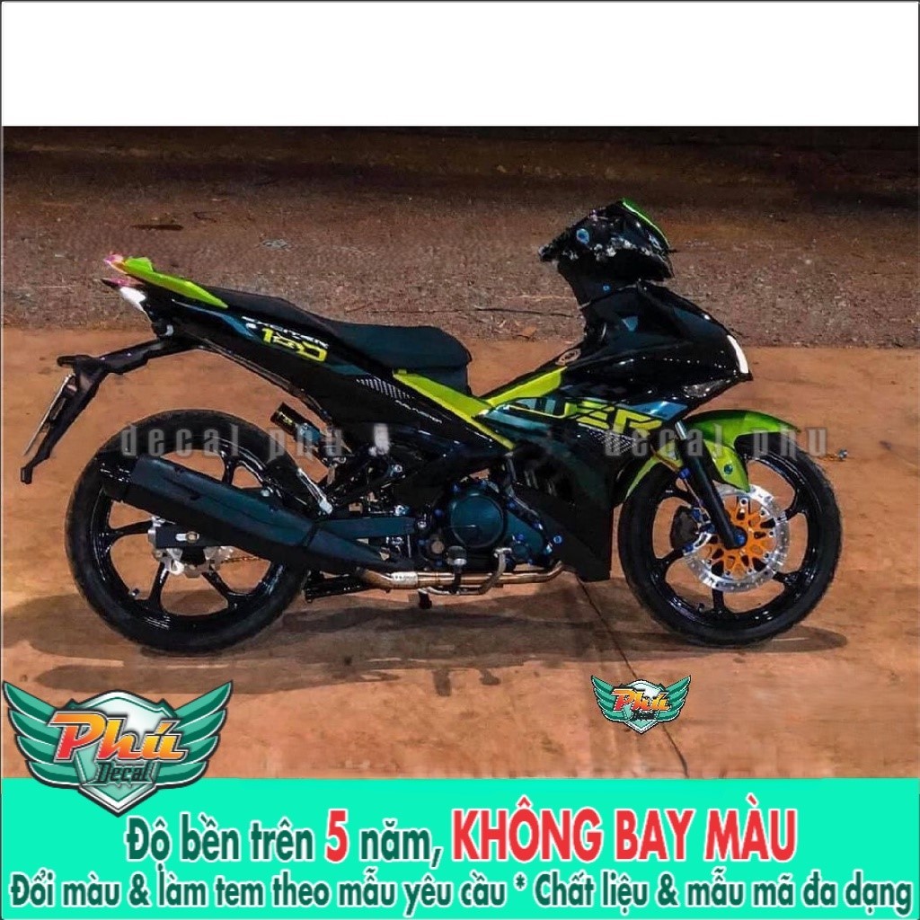 Tem Rời Exciter 150 đen xanh lá Y15ZR Crom (K) -1