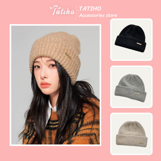 Mũ len dệt kim màu trơn basic đính chữ phong cách Hàn Quốc, Nón len thời trang thu đông cao cấp unisex nam nữ - Mã NL017