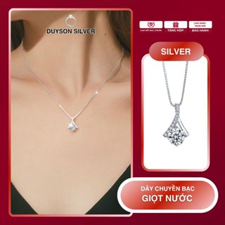  Dây chuyền bạc nữ DUYSON SILVER dáng giọt nước vòng cổ bạc 925 đính đá nữ tính  DCKX3  