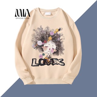 Áo hoodie, Áo sweater, áo nỉ nữ chất cotton dày dặn in hình cô bé tóc xù