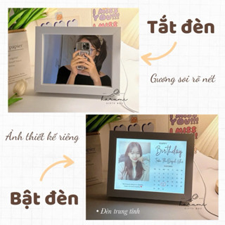 Khung ảnh gương led đặc biệt, quà tặng người yêu, bạn bè ý nghĩa, khung đèn led soi gương