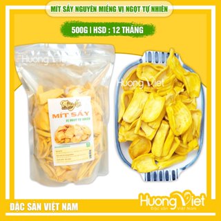 Mít sấy nguyên miếng Cánh Dày Giòn Ngọt túi zip 500g, Mít sấy giòn, sấy khô có giấy ATVSTP - đồ ăn vặt Sài Gòn
