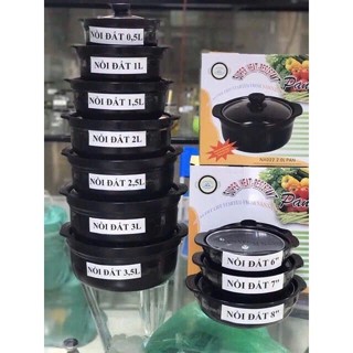  GIÁ SỈ TẠI XƯỞNG Nồi thố đất kho cá nấu mì cay hàn quốc cao cấp các cỡ dày dặn tráng men chống dính 7inch-0,5l-1lít-2lít 