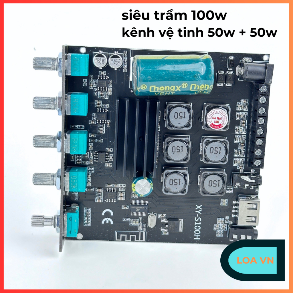 XY-S100H Mạch 2.1 khuếch đại âm thanh Sinilink 50w+ 50w x 100W Bluetooth 5.0 Chỉnh âm sắc Loa VN