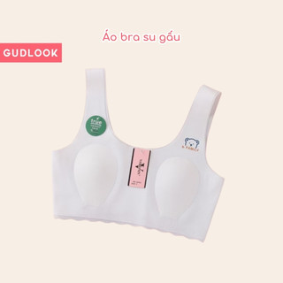Áo bra su mềm bản to GUDLOOK, đệm mỏng thoáng mát, thiết kế Hình Gấu trẻ trung phù hợp cho học sinh năng động.