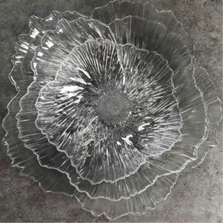 Set 3 đĩa thuỷ tinh bày đồ ăn, hoa quả xinh lắm ạ