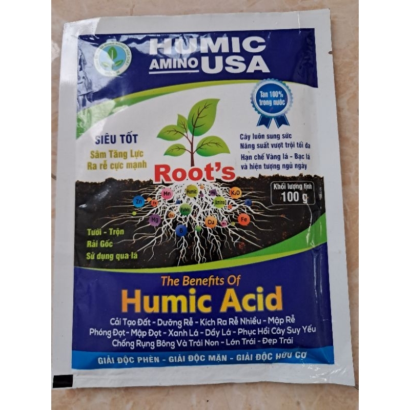 Phân Bón Humic Amino USA 100gr kích rễ tăng trưởng cây JVA NongNghiepVietNhat