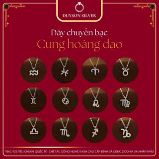 Dây chuyền 12 cung hoàng đạo Duyson Silver bạc Ý 925, vòng cổ bạc nữ mạ vàng trắng đính đá [DCXK58]