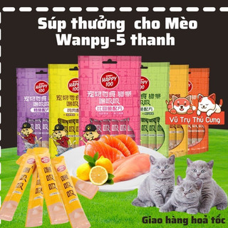 Combo 5 gói Súp thưởng Wanpy Happy cho Mèo