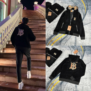 Áo Khoác Mũ Nam Nữ Bê Bê Rờ Nhung Tăm Họa Tiết Thêu 2 Mặt - Áo Khoác Nhung Tăm Lót Gió Siêu Nét