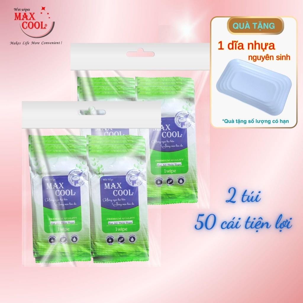 khăn lạnh Max Cool bao bì 1 tờ (Vải bi 16x19cm)