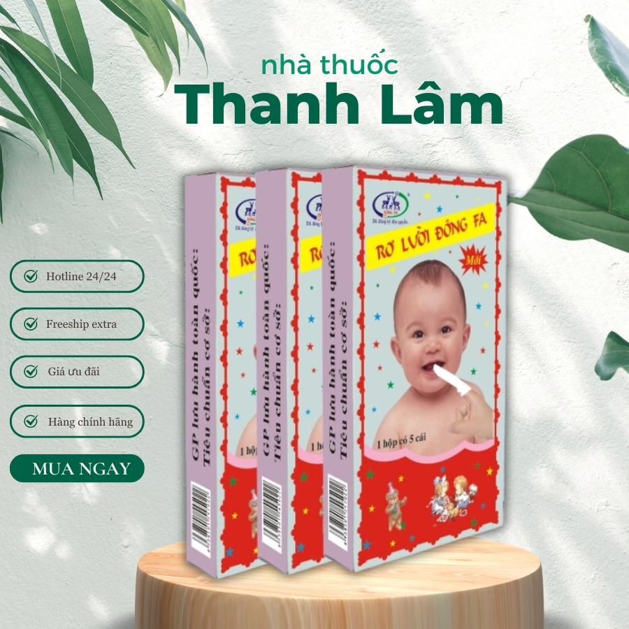 Gạc rơ lưỡi Đông Fa ( Hiệu 3 con nai). Gạc rơ lưỡi cho bé